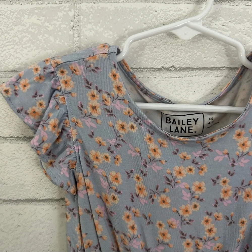 BAILEY LANE Stitch Fix Short Sleeve Flowered Ruffle Dress